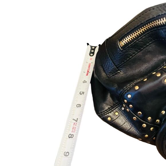 Michael Kors Astor black Leather Patchwork Croc Embossed Studded Satchel Suede - Picture 8 of 13